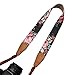 CAM-IN Print Denim/Leather Camera Shoulder Neck Strap for Nikon Canon Leica Olympus Flower Theme