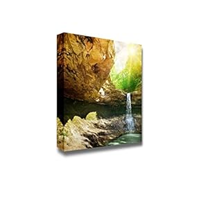 Canvas Prints Wall Art - Waterfall in The Mountain| Modern Home Deoration/Wall Art Giclee Printing Wrapped Canvas Art Ready to Hang - 12" x 12"