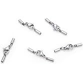 20 Sets Adabele 304 Grade Surgical Stainless Steel Tube Cord End Cap Glue in Endcap Clasp for 1mm Cord Wire Thread for Jewelry Craft Making SJF225-1