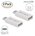 Type C to Micro USB Adapter 2-Pack, NooQee Type C Female to Micro USB Male Adapter Charge Sync Connector Connect Type C Device to Micro USB Device for Smartphone, Tablet, GPS and More(White)