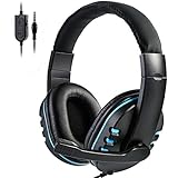 SOONHUA Xbox One,PS4 Gaming Headset with Mic,Over-Ear Noise Isolation Bass Gaming Headphones with Microphone, Surround Sound,Volume Control, Soft Memory Earmuffs for PC/Computers/Laptops/Phones