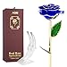 AGM 24k Gold Rose, Real Rose Flower Dipped in Gold with Stand in Gift Box, Gift for Mother's Day, Valentine's Day, Wedding Day, Home Decor(Blue)