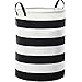 WEHUSE Kids Laundry Basket, 22 Inches Tall, Collapsible Hamper, Durable, Lightweight, Waterproof, Black Stripes