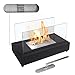 ATR ART TO REAL Upgrades Rectangle Tabletop Bio Ethanol Fireplace Indoor Outdoor Fire Pit Portable Fire Bowl Pot Fireplace in Black, Realistic Burning primary