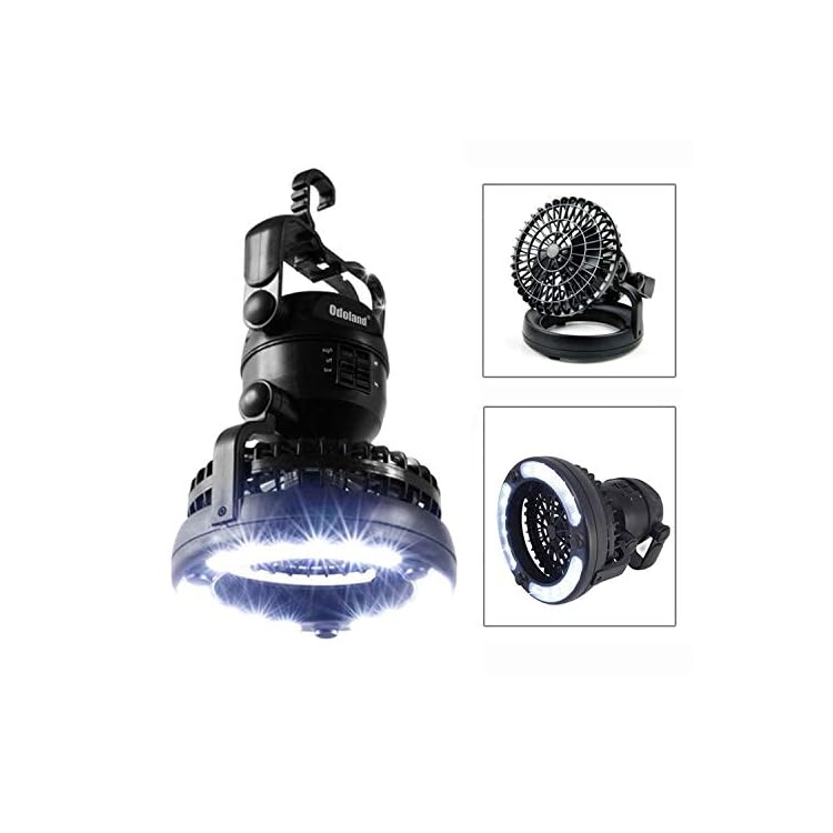 Odoland Portable LED Camping Lantern with Ceiling Fan Hurricane Emergency Survival Kit