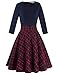 Belle Poque Women's Spliced 1950s' Vintage Pinup Dress 3/4 Sleeve Party Cocktail