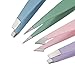 4-Piece Professional Tweezers Set with Case | Stainless Steel | Best Precision for Eyebrow, Splinter & Ingrown Hair Removal | Includes: Slant, Straight, Point & Point/Slant