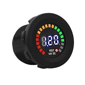 DEWIN Voltmeter motorfiets waterdicht, 12 V motorfiets auto LED digitaal display voltmeter waterdichte spanning…