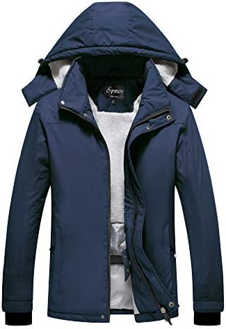 Spmor Women's Waterproof Ski Jacket Mountain Rain Winter Coat Windproof Skin Hooded Jacket