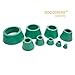 Soccerene Buchner Funnel Flask Adapter Set, Filter Adapter Cones Set, Tapered Collar Green, Pack of 9