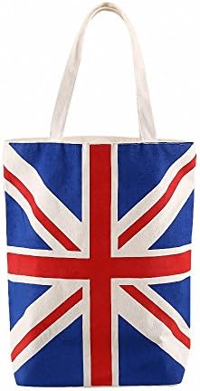 London British Flag Women's Large Cotton Canvas Tote Bag Handbags Top-Handle Bags Shoulder Shopping Bags