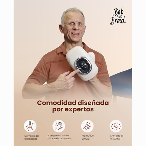 BOB AND BRAD Hand Massager with Heat and Compression, Individual Finger Massage, Relief for Arthritis and Carpal Tunnel Syndrome, Relaxation at Home/Office, Gift for Men and Women