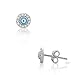 925 Sterling Silver White CZ Evil Eye Hamsa Small Womens Stud Earrings