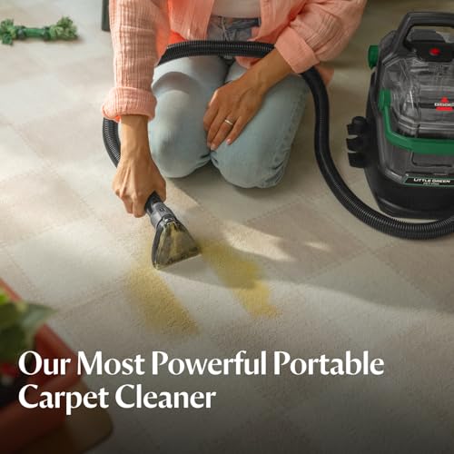BISSELL Little Green Pet Pro Portable Carpet and Upholstery Deep Cleaner, Car/Auto Detailer with Self-Cleaning Tough Stain, Pet Hair Removal, Crevice Tool (3909)