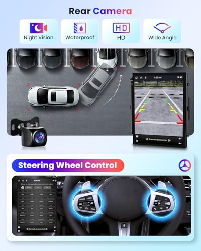 6G+128G 8 Core Wireless Carplay Android Car Radio for Ford Fiesta MK7 2009-2016 9.7 Inch Car Radio with Android Car GPS Navi WiFi Mirror Link Bluetooth FM/RDS/DSP EQ/USB/SWC Rear Camera