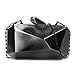 b.m.c BMC Womens Gunmetal Gray Colored Alloy Metal Abstract Stone Cut Hardcase Fashion Clutch Shoulder Chain Handbag
