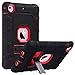 ULAK Case for iPad Mini 1 2 3, Three Layer Heavy Duty Shockproof Protective Case with Kickstand for iPad Mini 2 Case 1st 2nd 3rd Generation (Red/Black)