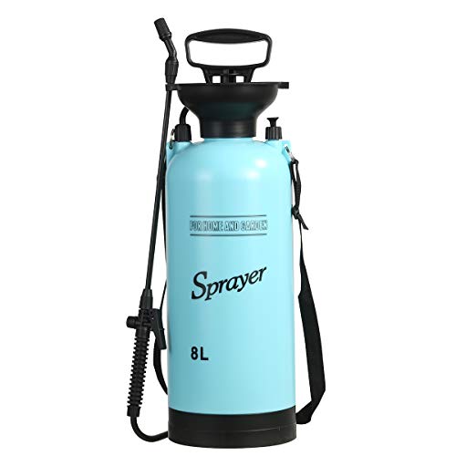 CLICIC Lawn and Garden Portable Sprayer 2 Gallon - Pump Pressure Sprayer Includes Shoulder Strap Blue - Thumbnail 4
