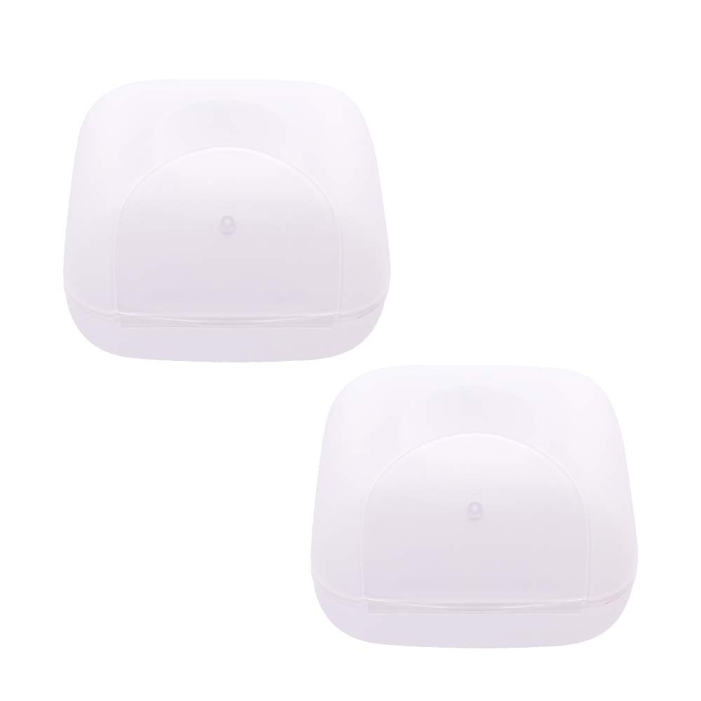 2 PCS Travel Soap Box Waterproof and Leakproof Square Small Soap Dish with Sealed Portable Home Outdoor Supplies (Transparent)