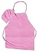 Kids Apron and Chef Hat Set. Adjustable Hat. Fits Childs Size Medium 6-12. (Lt. Pink) - Free eBook