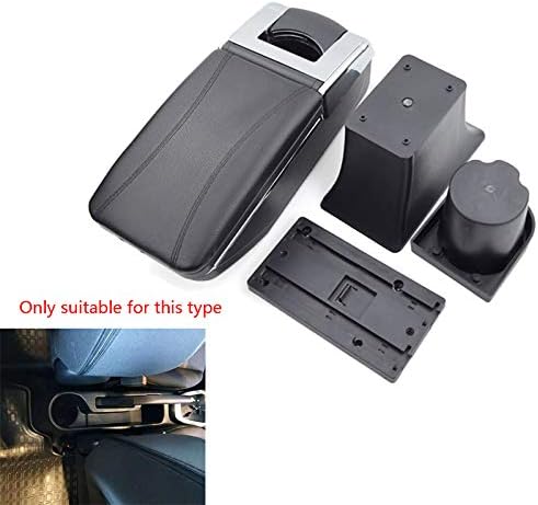 PU Leather Auto Armrest Box Car Center Consoles Armrest Storage Box Automotive Interior Accessories Consolebox Double Storage USB Type Black For Kia Picanto 2014-2018