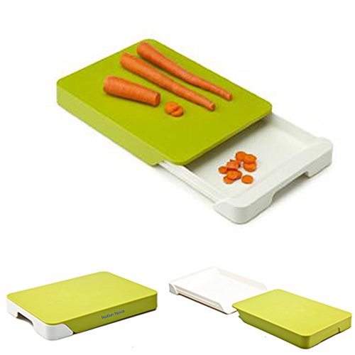 Silicone HDPE Plastic One Stop Chop Cutting Board with Removable Drawer Heat Resistant For Meat Food Vegetable Best By Notion Nova