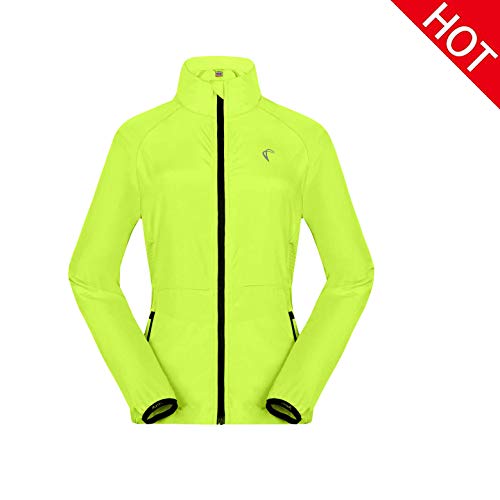 Women's Packable Windbreaker Jacket, Lightweight and Waterproof, Outdoor Active Cycling Running Skin Coat, Yellow L