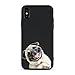 Iphone X TPU cases (2 Pack) New Black with dog print, Drop Protection, Soft touch UV Cover For Iphone 10 Case 2018 [Support Wireless Charging] Matte Finish Coating Grip