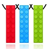 Panny & Mody Sensory Chew Necklace Set, Autism ADHD Teething Toys for Kids, 3 Pack Chewy Sticks for Boys and Girls(Red, Green, Blue)