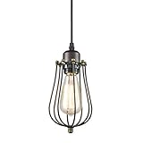 YOBO Lighting Industrial Edison Hanging Lamps Oil Rubbed Bronze Wire Caged 1-light Mini Pendant Lights