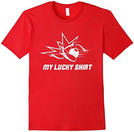 Mens Lucky Bowling T-Shirt Medium Red