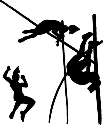 hBARSCI Pole Vault Stages Vinyl Decal - 5 Inches - for Cars, Trucks, Windows, Laptops, Tablets, Outdoor-Grade 2.5mil Thick Vinyl - Black