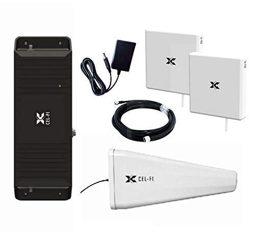 Cel-Fi GO X | Cell Phone Signal Booster for AT&T | 2 Directional Panel Antenna Bundle Kit - All Accessories Included | Multi-Carrier Support with Carrier Switching | Up to 100 dB Multiuser Gain