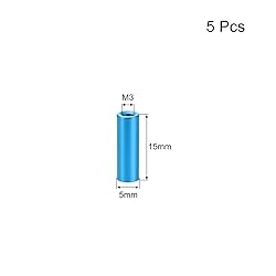 uxcell 5 Pcs M3x15mm Round Aluminum Standoff Column