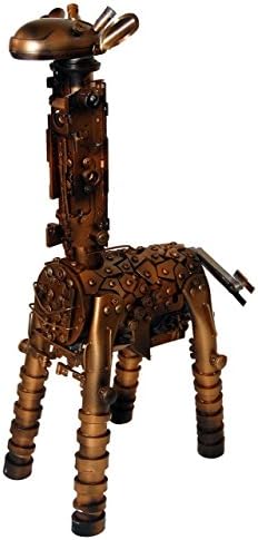 Harriet The African Giraffe - One of A Kind Mixed Media Large Sculpture, Antique Gold