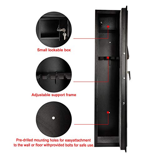 Moutec Electronic Rifle Safe, Quick Access 5-Gun Large Metal Rifle Gun Security Cabinet (with/Without Scope) with Separate Pistol/Handgun Lock Box - Thumbnail 4