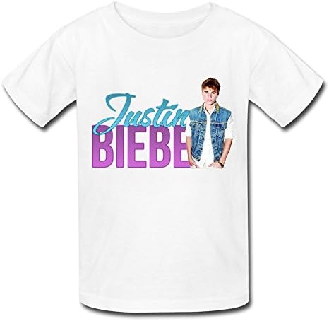 Ambom Youth Justin Bieber Kids Boys And Girls 100% Cotton T-Shirt Size S White