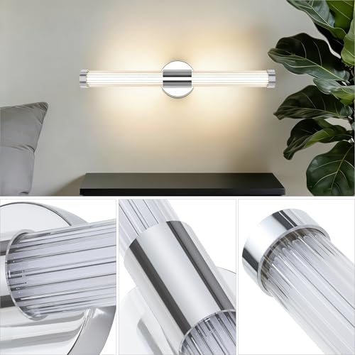 TYhogar LED Wall Lamp Indoor Wall Lamp 12W Chrome Colour Modern Hallway 60.5 cm Stair Lamp 360° Suitable for Living Room, Bedroom and Kitchen