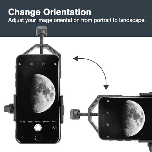 Celestron – Smartphone Adapter for Telescope, Binoculars & Spotting Scopes – Capture Images & Video Through Your Optics – Simple, Durable, Metal Body - Compact and Travel-Friendly