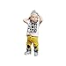 Gotd Newborn Toddler Baby Boys Letter Print Outfits T-shirt Tops+Pants Clothes