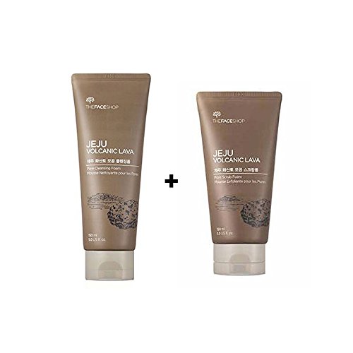 [ The Face Shop ] Jeju Volcanic Lave Pore Cleansing Foam 150ml+Pore Scrub Foam 150ml Set / 2015.7 New Arrival