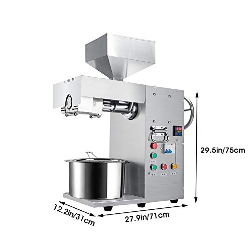 3000W Commercial Peanut Oil Press Machine Industrial Automatic Sunflower Extractor Screw Press Rapeseed Presser Oil Seed Expeller Maker for Nut Castor Coconut Pumpkin Olive Canola Sesame - Thumbnail 6