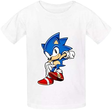 Kgtbckg Kids T Shirt Son-ic Hedge-hog Game Print Short Sleeves Shirt Top Tees for Girl Boy
