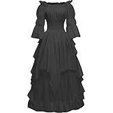 Abaowedding Women's Gothic Witch Dress Medieval Renaissance Costume Victorian Dress
