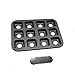 HOMOW Non-Stick Bakeware Brownie Bar Square Cake Pan, Mini Cheesecake Cupcake Pan, 12-Cavity (13.9