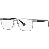 Versace VE 1285 1001 Gunmetal Metal Rectangle Eyeglasses 56mm