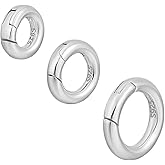 PH PandaHall 3 Sizes 925 Sterling Silver Spring Clasp 3pcs Jewelry Clasps and Closures Pendant Clasp Charm Round Spring Rings for Jewelry Making Necklace Bracelets, 8/9.8/11.6mm