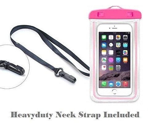 Universal Waterproof Bag Neck Strap, Luminous Neck strap Case Cover Holder For iPhone 6 6S 7 Plus iPhone 8 8 Plus Galaxy S7 S7 Edge Note 3 4 5 and Other Mobile Phones (Pink) - Thumbnail 6