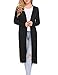 Locryz Women Loose Long Maxi Flowy Cardigan With Slits Plus Size (XXL,Black)