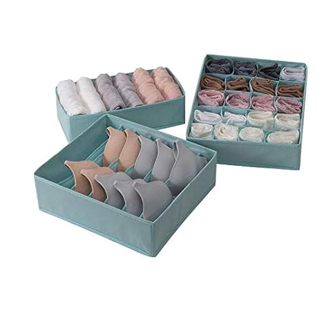 Womdee Clothes Drawer Organizers 3 Pack Collapsible Non Woven